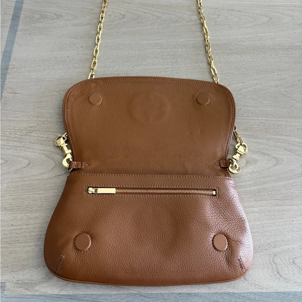 Tory Burch Tan Leather Amanda Logo Crossbody Bag - Picture 6 of 7